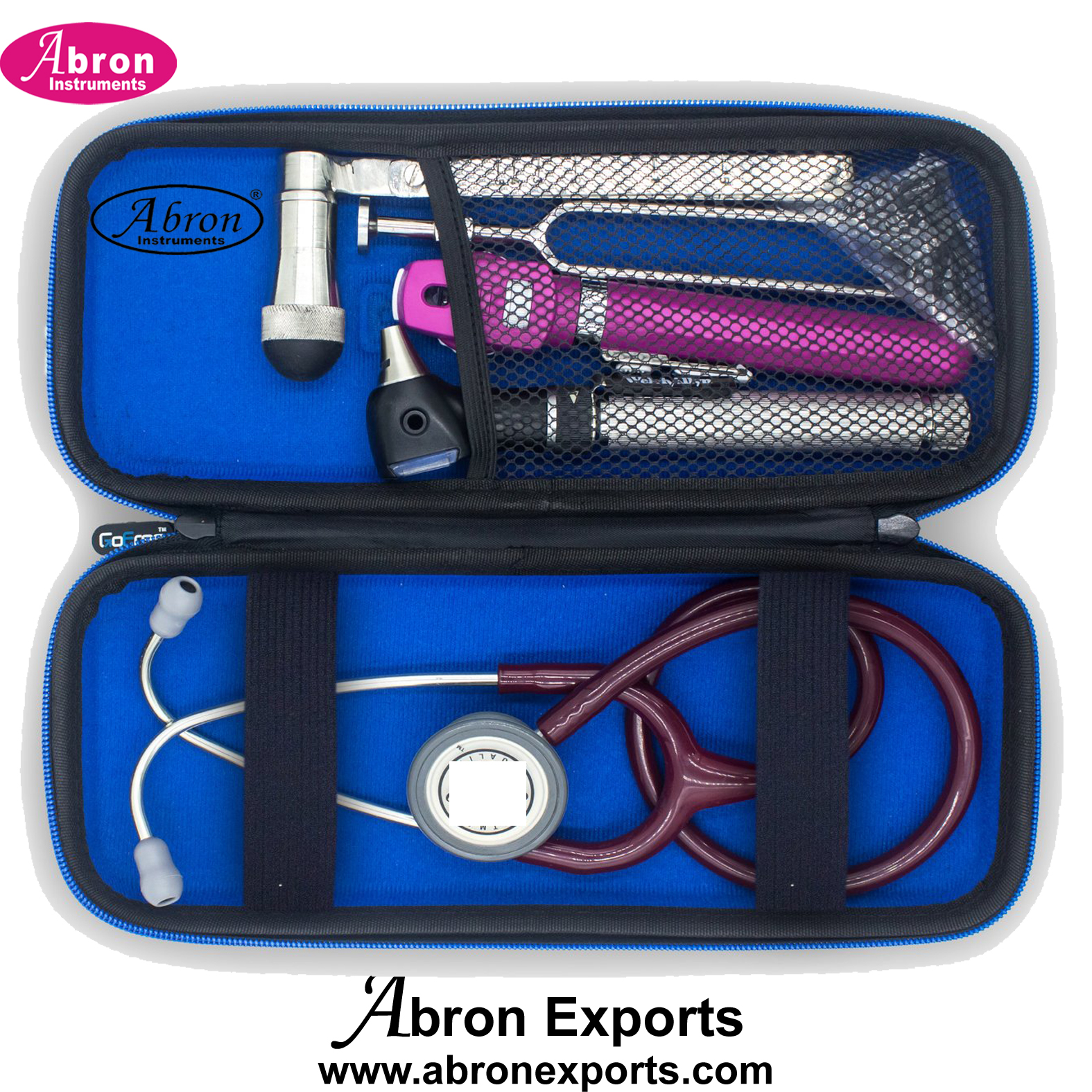 ENT Otoscope Ophthalmoscope Stethoscope Tuning Fork set in Zip Pouch set Nose Checking with cups Pharmacy Nervous System Sensory Organ Testing Human Physiology Medical Pharmacy Physiology Deptt Abron 
